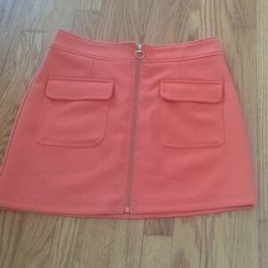 Forever 21 Coral Pencil Skirt Zip Front Closure with Pockets - MEDIUM